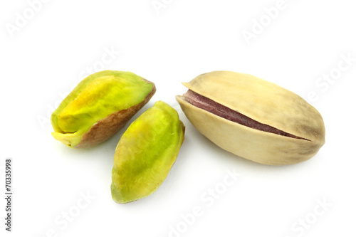 Pistachio nuts ( Turkish Antep nuts ) isolated on white