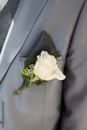 Boutonnière rose blanche photo