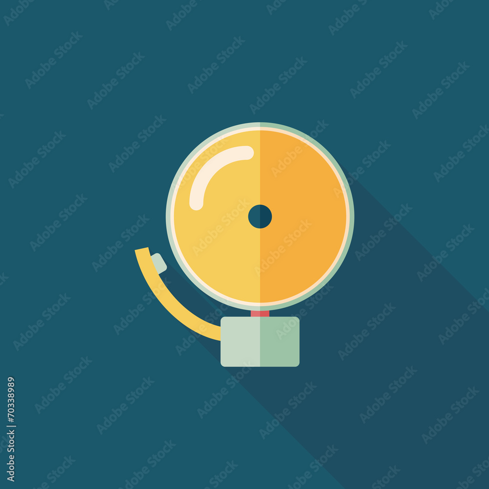 Alarm bell flat icon with long shadow,eps10 Alarm bell flat icon with long shadow,eps10
