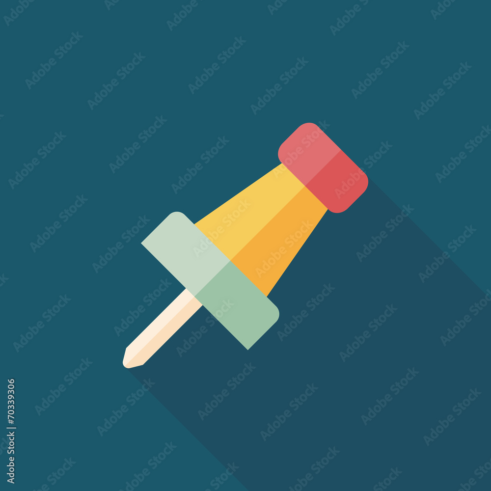 push pin flat icon with long shadow,eps10 push pin flat icon with long shadow,eps10