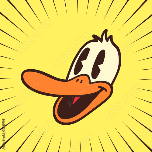 vintage toons: retro cartoon smiling duck