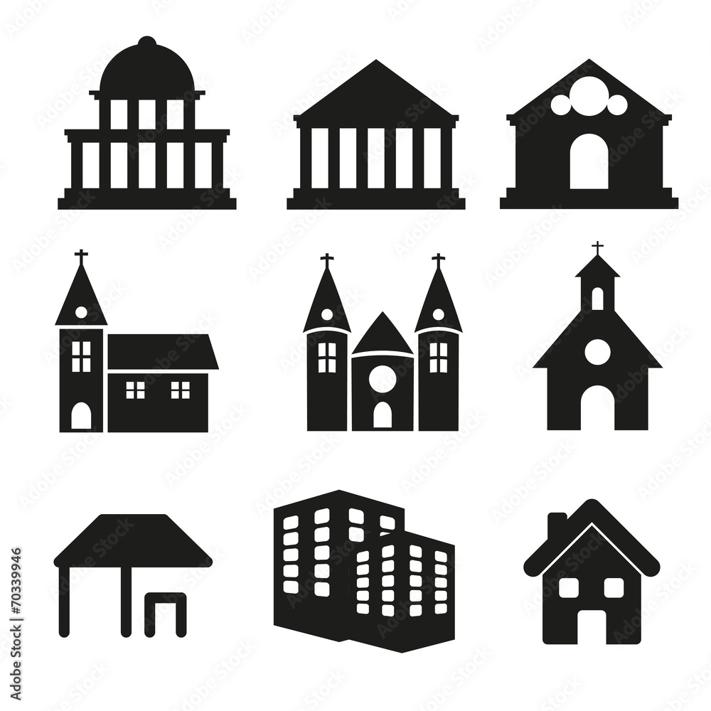 Building real state icons vector set
