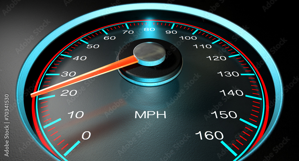 Fototapeta premium Speedometer MPH Slow