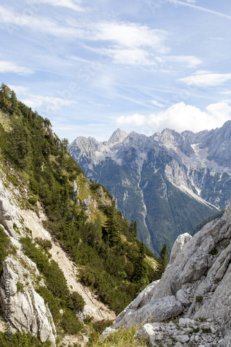 Beautiful scenery of high mountain in Slovenian Alps