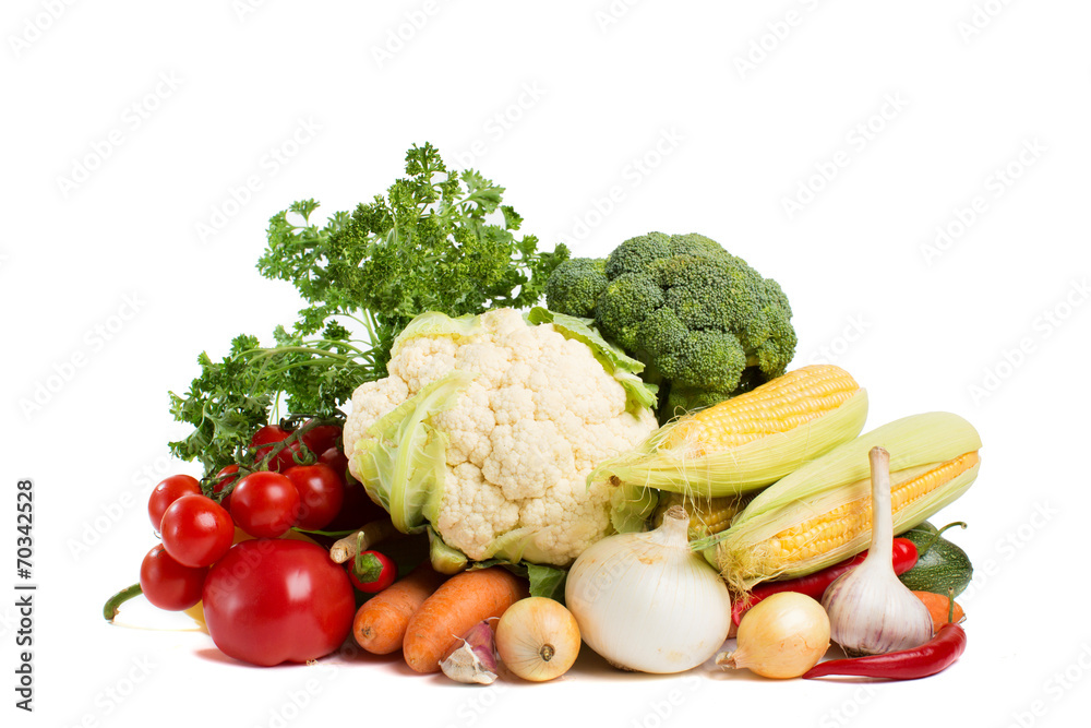 vegetables isolated on a white background vegetables isolated on a white background