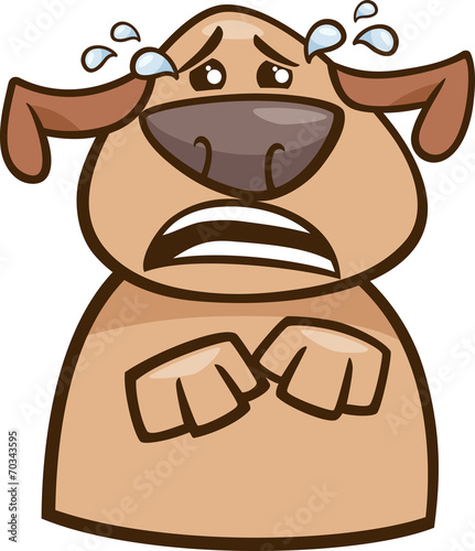 crying dog cartoon illustration