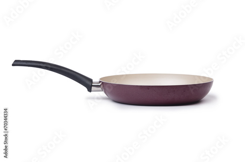 Kitchen utensils pan pot isolated on white