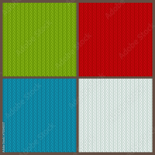 Set of color knitted backgrounds