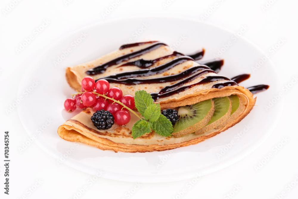 crepe with fruit and chocolate