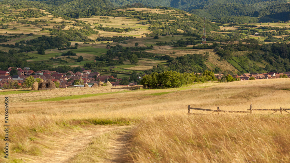 Fototapeta premium Rasinari Village in Sibiu, Transylvania Romania