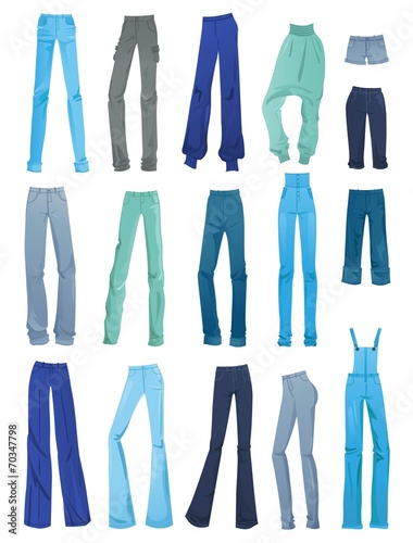 Set of women's jeans