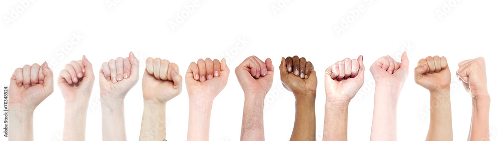 Isolated fists for protest, support concepts Isolated fists for protest, support concepts