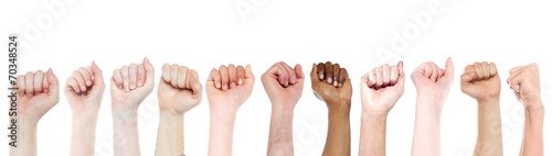 Isolated fists for protest, support concepts photo