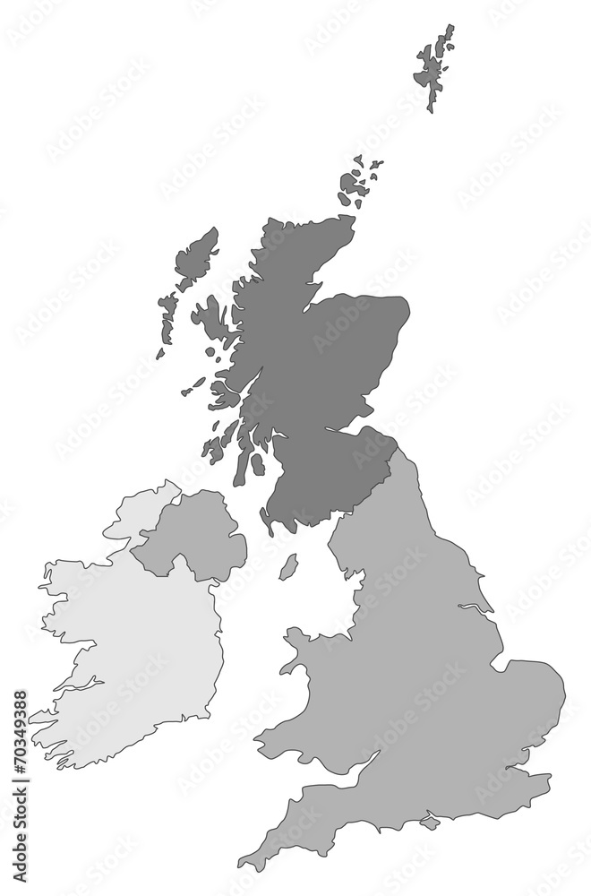 Obraz premium Britische Inseln (grau)