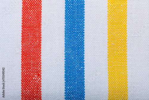 Closeup of colorful striped textile as background or texture