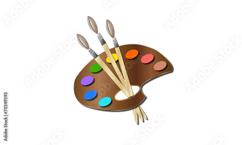 Paleta de colores en madera