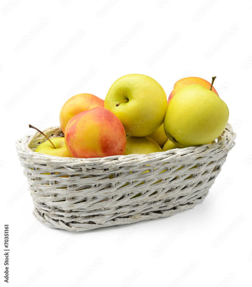 Apples and nectarines in a basket Apples and nectarines in a basket