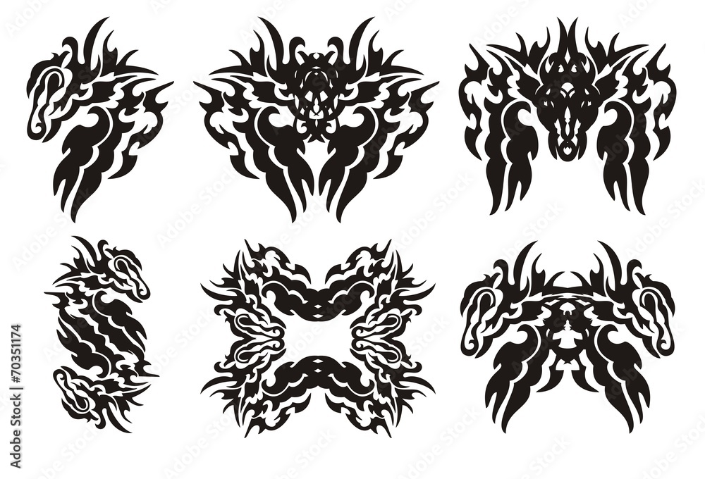 Fototapeta premium Freakish horse wing and horse wings elements