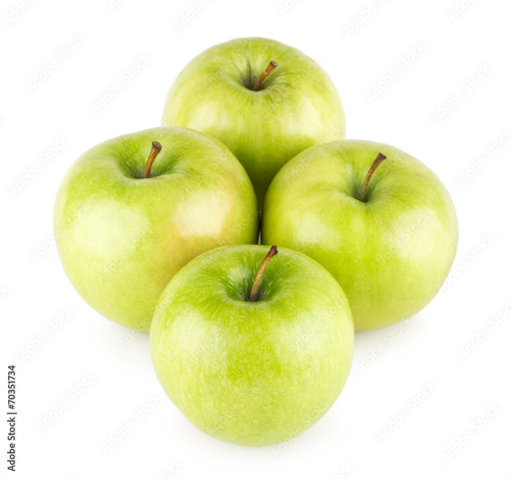 green apples isolated on white background green apples isolated on white background