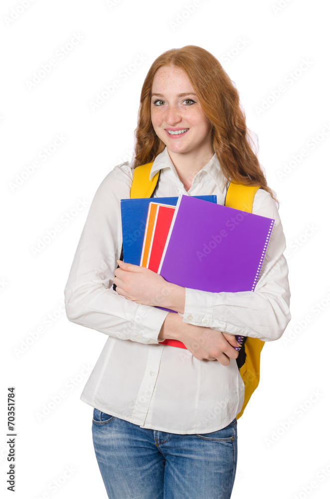 Young student isolated on the white background Young student isolated on the white background