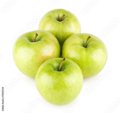 green apples isolated on white background