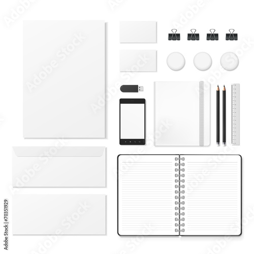 blank corporate identity stationery set