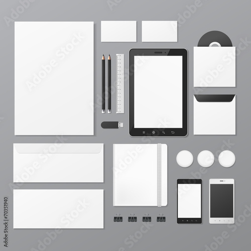 blank corporate identity stationery set