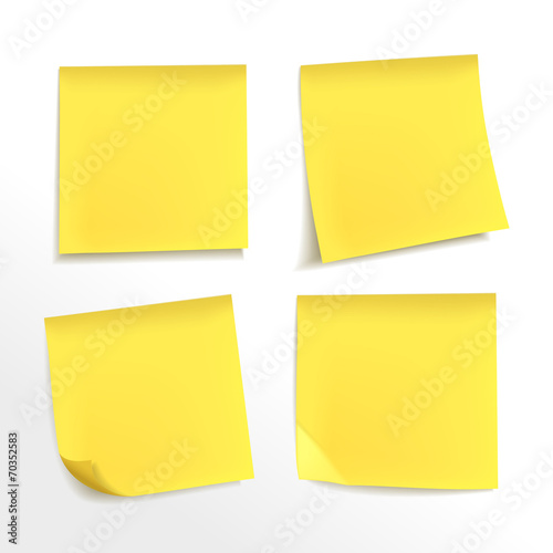 blank yellow note paper set
