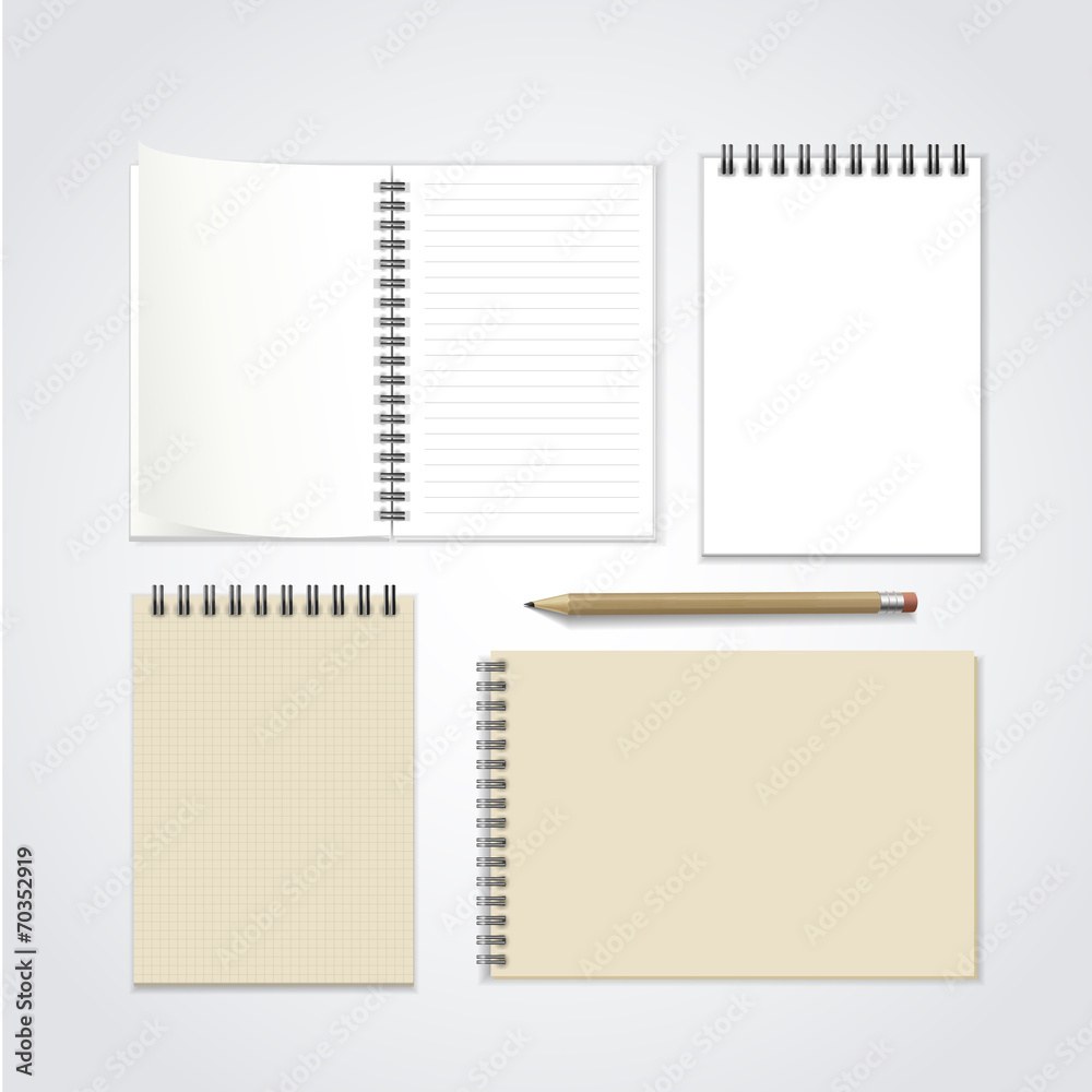 open notebook set with pen open notebook set with pen