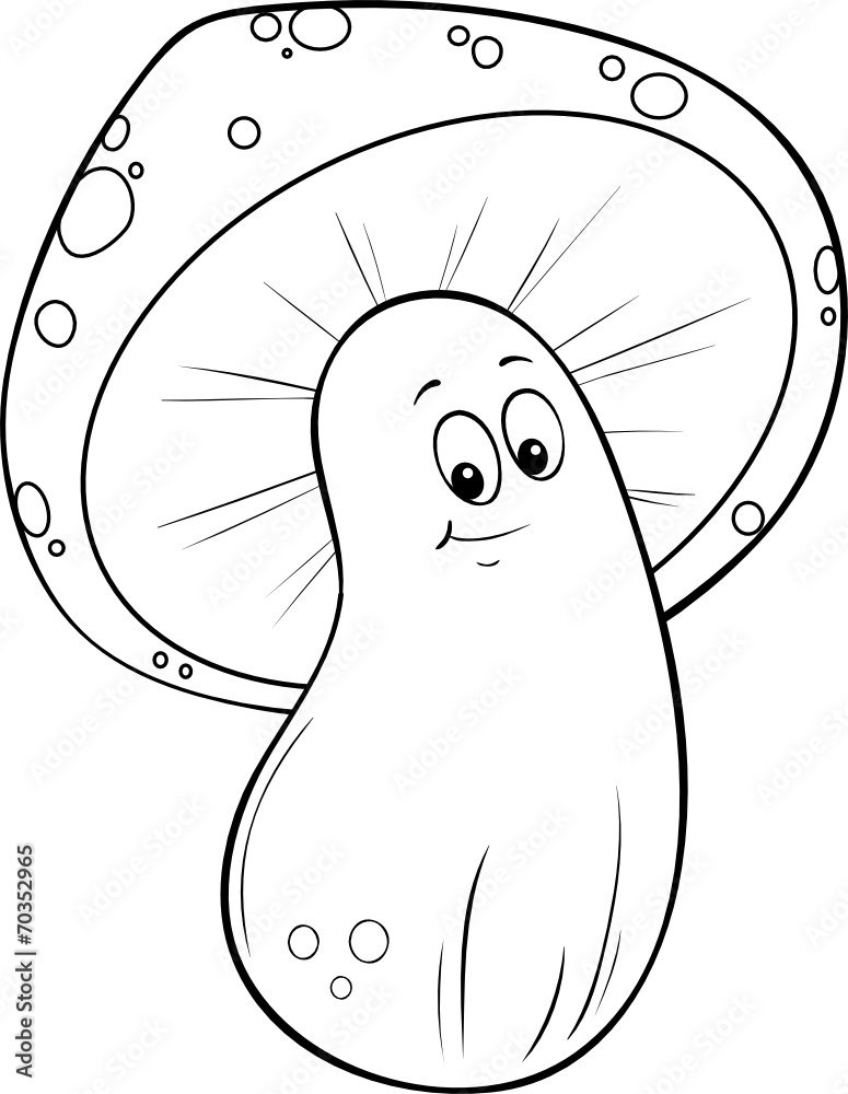 großer Fliegenpilz Glückspilz Ausmalbild Stock Vector | Adobe Stock