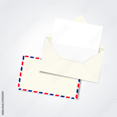 blank envelope and letter template