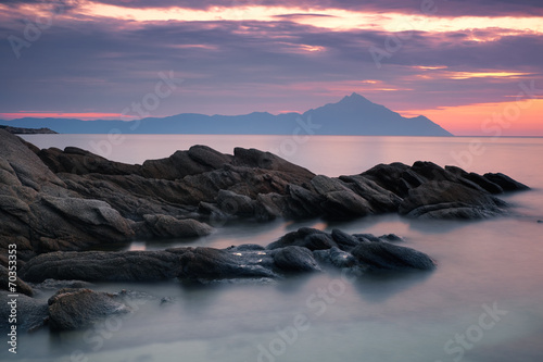 Beautiful sunrise in lake