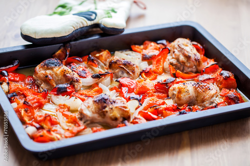 chicken with oven-roasted ratatouille