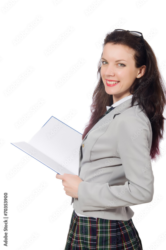 Young student isolated on the white background Young student isolated on the white background