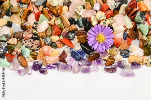 Amethyst Mineral Heilsteine und Blüte