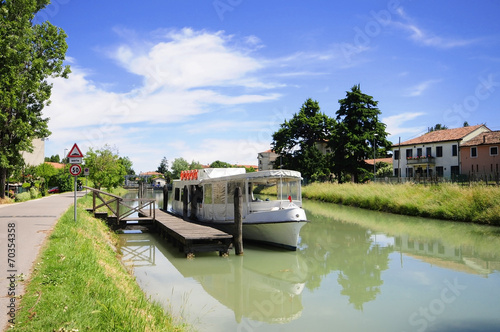 Fototapete River boat in Brenta