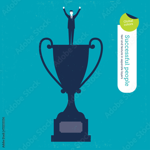 Vector trophy with winner