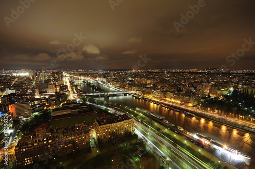 Aerial view of Paris at night © catafratto