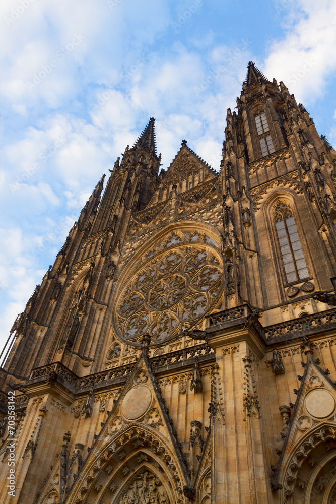 facade of  Vitus cathedral, Prague