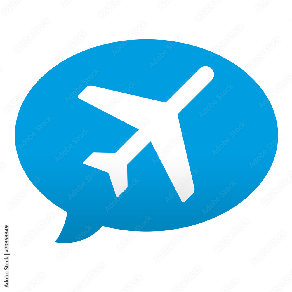 Etiqueta tipo app azul comentario simbolo avion