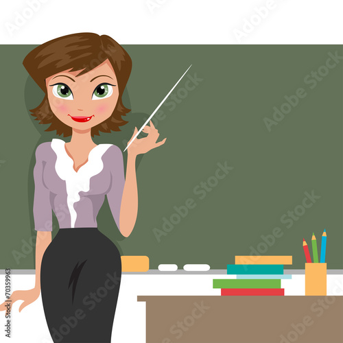 teacher at the blackboard