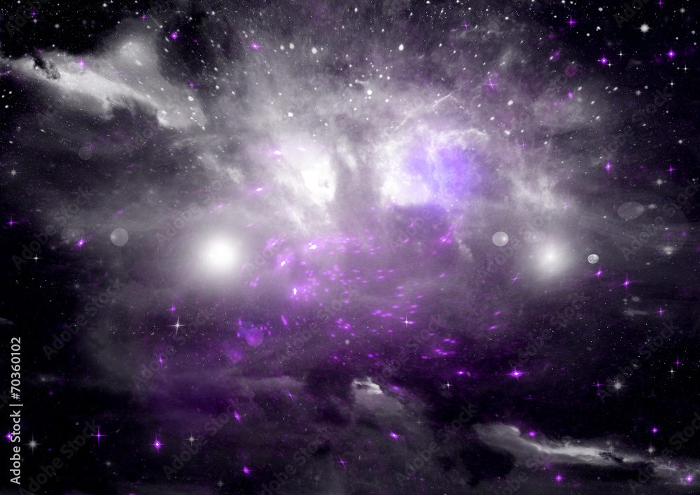 Fototapeta premium Stars of a planet and galaxy in a free space