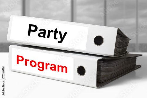 office binders party program photo