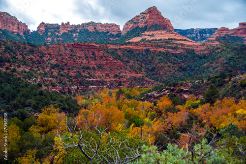 Obraz na płótnie Sedona Foliage on a Cloudy Fall Day w salonie