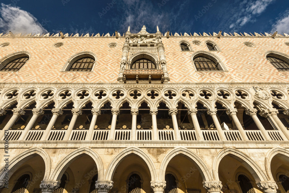 Architectural details of Doge's Palace, Venice, Italy