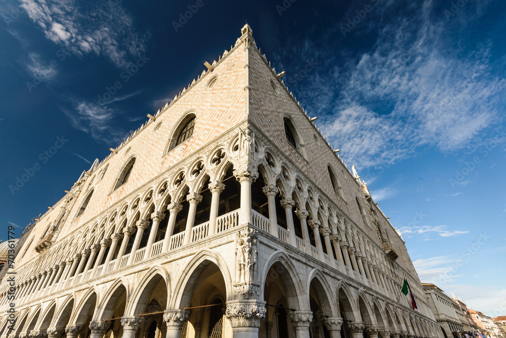 Architectural details of Doge's Palace, Venice, Italy