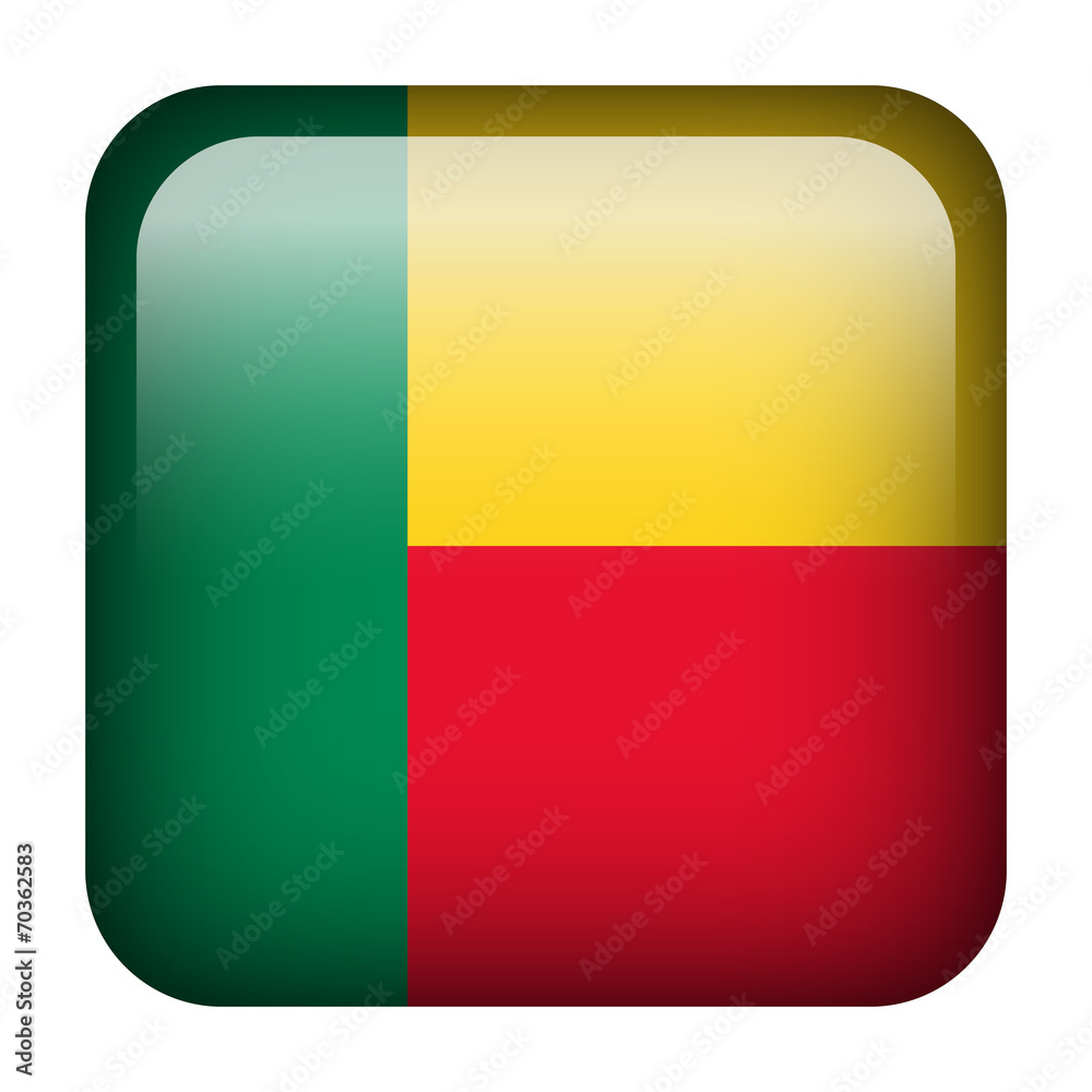 Benin square flag button Benin square flag button