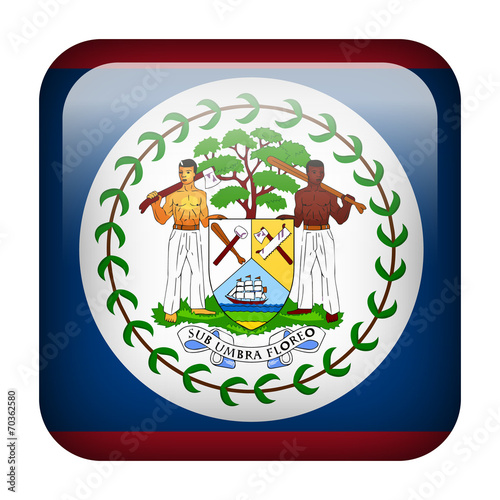 Belize square flag button