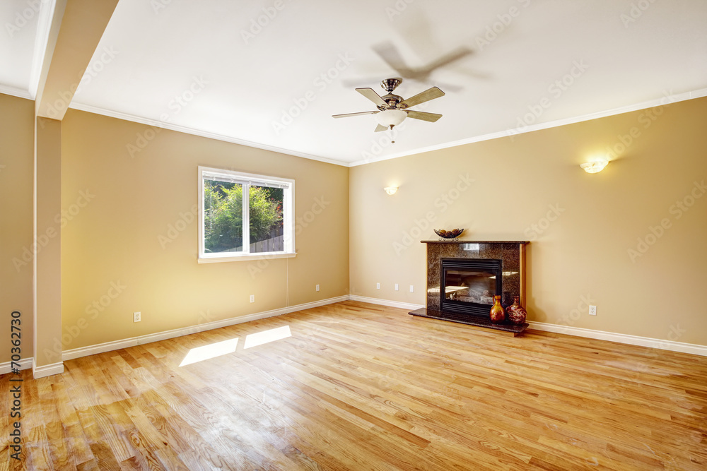 Fototapeta premium Empty house. Living room with fireplace