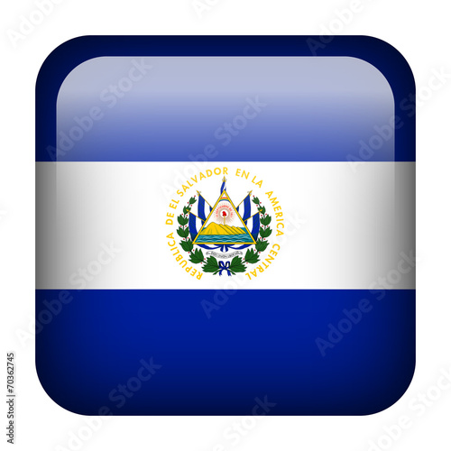Free Download El Salvador square flag button - GFXLoad